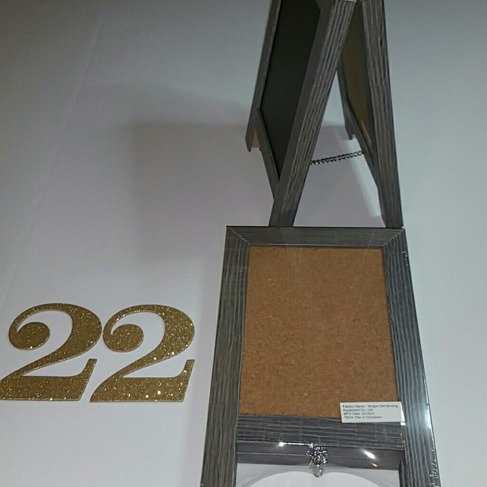 2 Chalk Cork Set of 2 Gray Double-Sided Easels - Picture 2 of 6